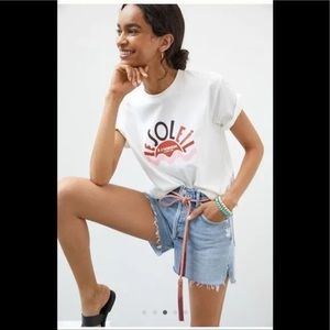 Scotch & Soda Le Soleil Womens Graphic White T Shirt Top Cropped Small NWT